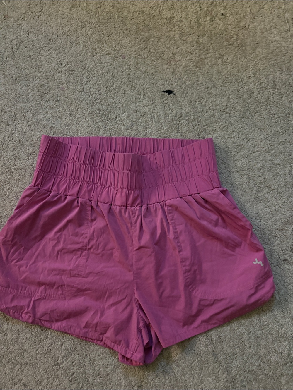 JoyLab Magenta Smocked-Waist Athletic Shorts